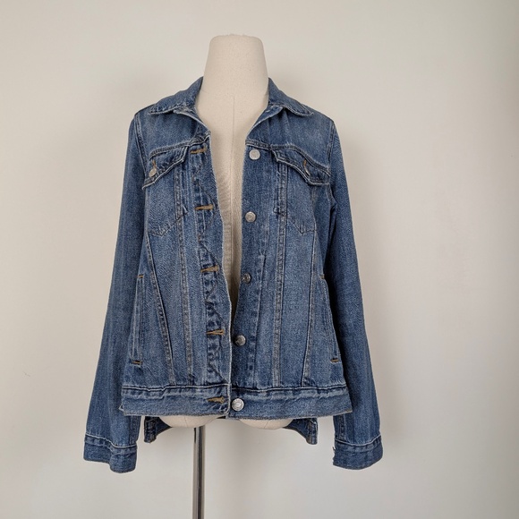 GAP Denim Jacket Jean Long Sleeve Fitted Medium Wash - Picture 5 of 10